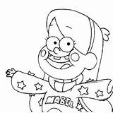 Mabel Pines Gravity Falls Coloring Happy Wendy Corduroy Dipper Wood sketch template