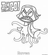 Titans Teen Go Raven Coloring Pages Demon Printable Angry Girl Info Print Xcolorings sketch template