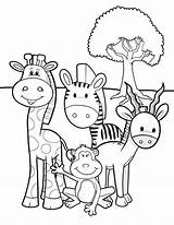 Safari Coloring Animals Pages African Jungle Drawing Animal Baby Color Meet Printable Kids Preschool Print Colouring Sheets Zoo Book Farm sketch template