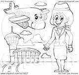 Flight Attendant Coloring Pages Airport Clipart Female Search Again Bar Case Looking Don Print Use Find sketch template