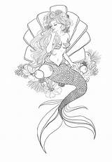 Kleurplaat Zeemeermin Sirenas Kleurplaten Volwassenen Mermaids Sirena Criaturas Stencils Fantásticas Rostro Meerjungfrau Downloaden Siren sketch template