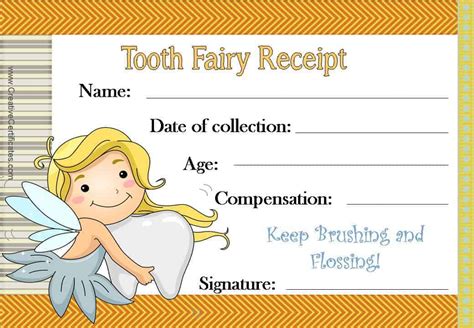 tooth fairy certificate printable customize  print