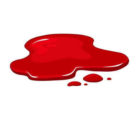 blood puddle   white isolated background red paint spill vector cartoon illustration