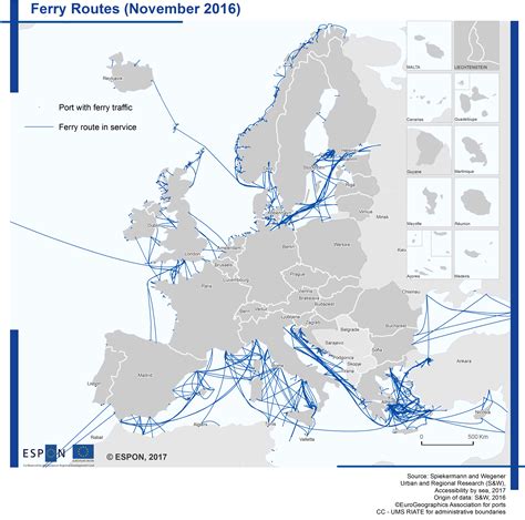 map  ferry routes  service  europe notice   country   large coastline