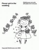 Coloring Girls Pages Wedding Flower Flowers Girl Dresses Kleurplaat Library Clipart Bruidsmeisje Elite Ring Popular sketch template