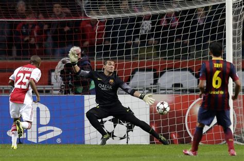 ajax  barcelona  match report dutch champions secure shock win   euro hopes alive