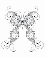 Coloriage Papillon Artherapie Doodle Difficile sketch template