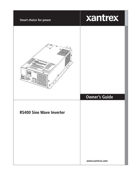 rs owners guide xantrex power inverter  filers sine wave inverter
