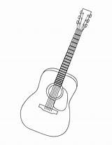 Guitar Coloring Pages Acoustic Drawing Electric Outline Color Printable Kids Getdrawings Getcolorings sketch template