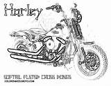 Coloring Pages Harley Davidson Printable Softail Colouring Choose Board Book Bike sketch template
