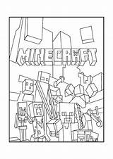 Minecraft Coloring Pages Scene Kids sketch template
