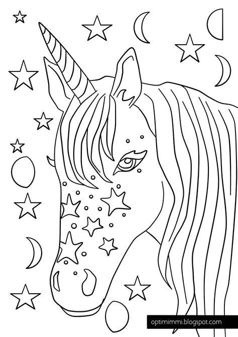 magical unicorn  coloring page taianomainen yksisarvinen