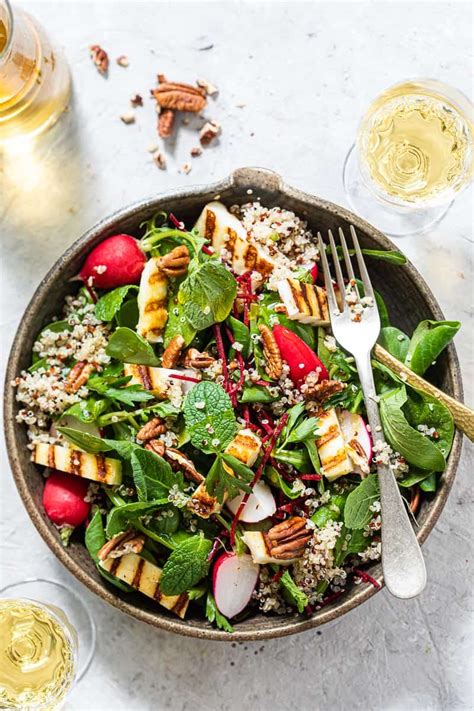 quinoa salade met halloumi pecannoten en radijs miljuschka