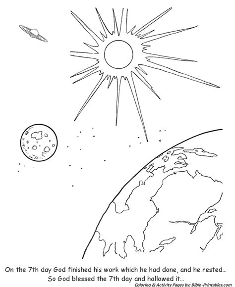 simple god created  heavens   earth coloring page