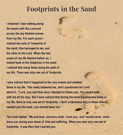 footprints   sand poem  printable printable templates