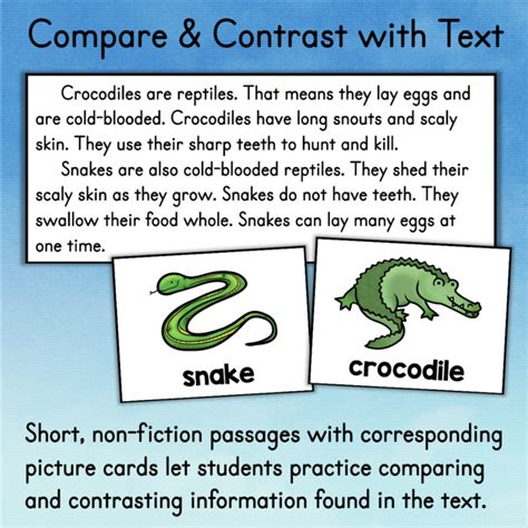 compare  contrast activities passages graphic organizers