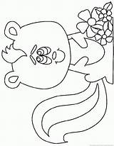 Skunk Coloring Pages Flower Line Drawing Comments Getdrawings sketch template