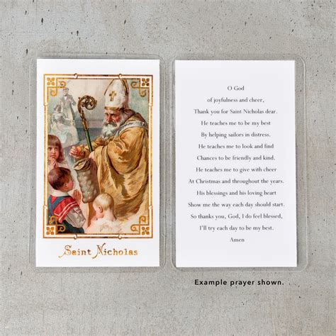 vintage st nicholas personalized prayer cards  catholic company