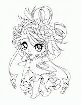 Coloring Princess Pages Anime Chibi Popular sketch template