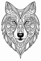 Wolf Coloring Face Pages Getdrawings Book sketch template