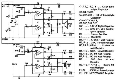 stereo amplifier circuit diagram electronic circuit diagrams schematics