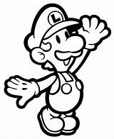 Luigi Mario Brothers Coloring Little Brother Color sketch template