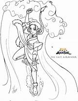 Coloring Pages Avatar Airbender Last Sokka Katara sketch template