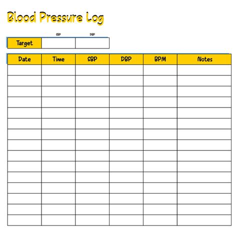 daily  printable blood pressure log sheets printable templates