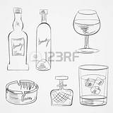 Whiskey Drawing Bottle Glass Getdrawings Bottles Glasses sketch template