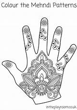 Pages Coloring Colouring Mehndi Hand Henna Designs Pattern Printable Patterns Intheplayroom Color Tattoo Drawings Playroom Diwali Clipart Eid Read Library sketch template