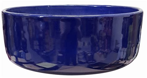 Bright Glossy Blue Garden Bowl Tabletop Pottery And Planters Perfect