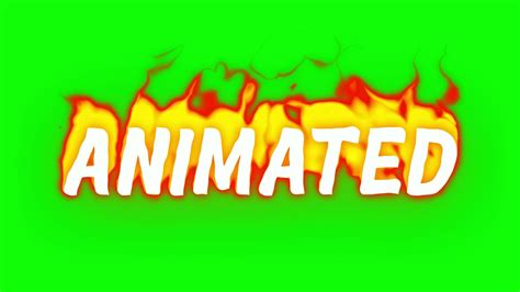 word animated  fire flame   green background animated burning
