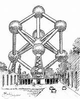 Atomium Clipart Clipground Brussels sketch template