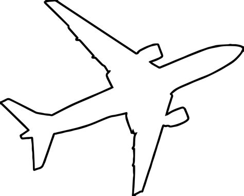 airplane outline silhouette coloring page wecoloringpagecom