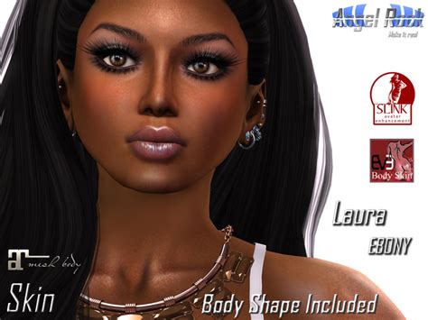 Second Life Marketplace Angel Rock Skin Laura Ebony Boxed