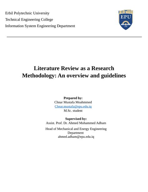 literature review   research methodology  overview