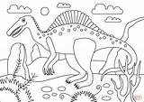 Spinosaurus Coloring Dinosaur Pages Printable Jurassic Drawing Games sketch template