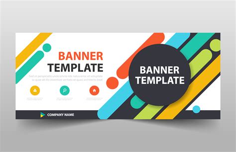 colorful circle banner template horizontal advertising business banner  vector art