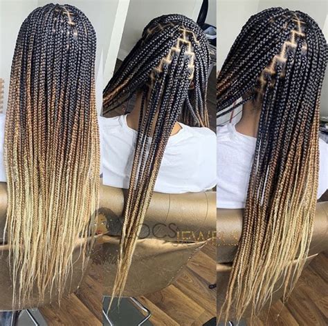 pin  ombre knotless braids