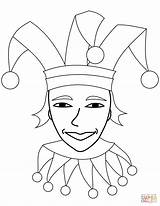 Jester Coloring Pages Face Circus Printable Template Drawing Supercoloring Categories sketch template