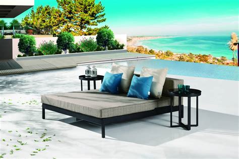 barite modern outdoor chaise lounge daybedbeach bed   side tables