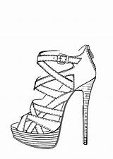 High Heel Drawing Shoes Shoe Sketch Drawings Sketches Coloring Line Google Stiletto Fashion Heels Search Easy Nike Pages Draw Anime sketch template
