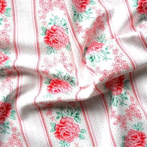 pink floral vintage fabric antique french fabric pink roses