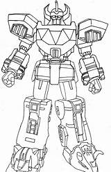 Megazord Mighty Morphin Dino Charge Coloriage Mewarnai Zord Getdrawings Fury Samurai Transformers Seulement Megaforce sketch template