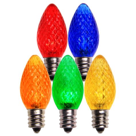 holiday lighting outlet led faceted  multi replacement christmas light bulbs   sockets