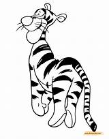 Tigger Coloring Pages Disney Bouncing sketch template