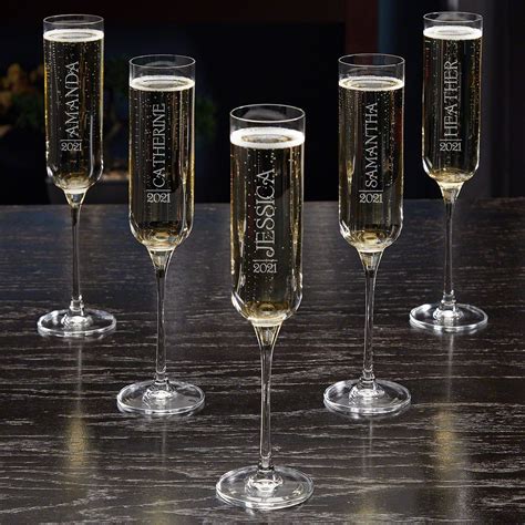 Jubilation Personalized Champagne Flutes For Bridesmaids Set Of 5