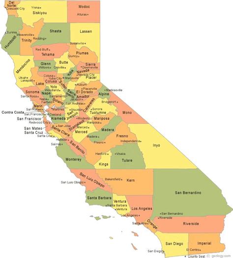 california county map california map california