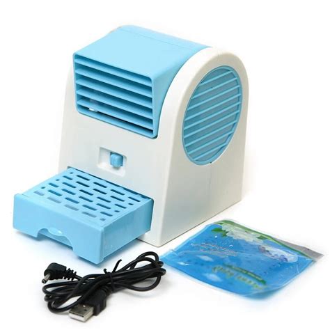 adjustable angles usb electric air conditioning mini fan air cooler blue  fans cooling