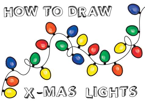 draw christmas lights   draw step  step drawing tutorials